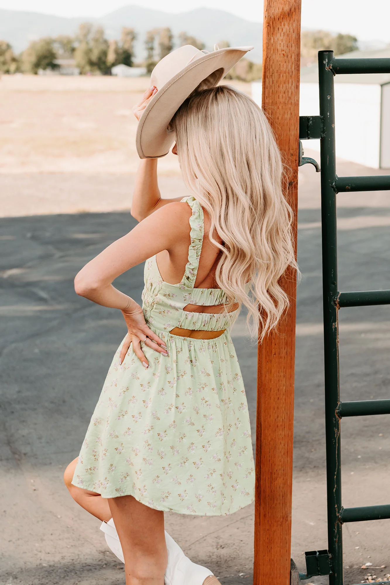 Perfect For You Floral Cutout Mini Dress (Sage) - Image 2