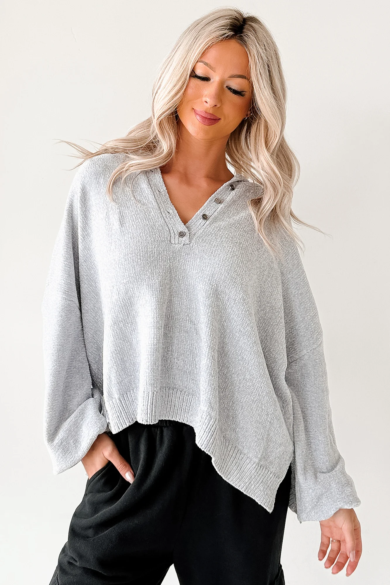 Perfect Patience Oversized Papermoon Sweater Hoodie (Blue) - Image 5