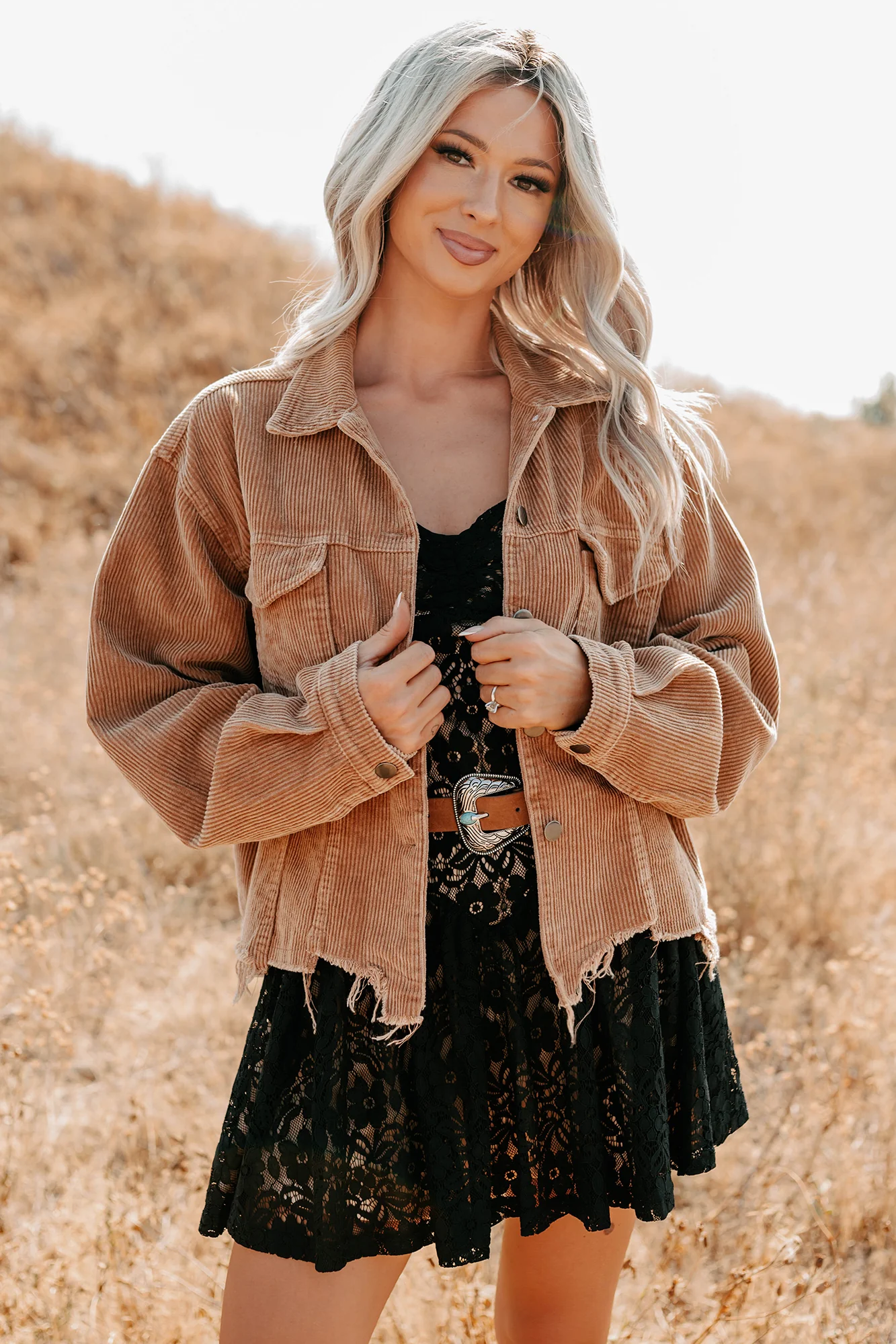Promise Me Forever POL Corduroy Shacket (Camel) - Image 3