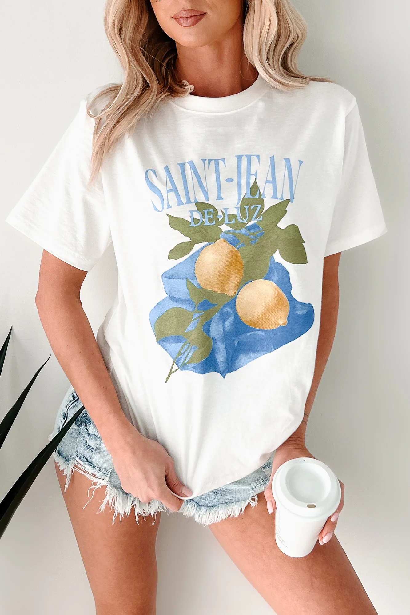 "Saint-Jean" Lemon Graphic T-Shirt (Ivory) - Image 4