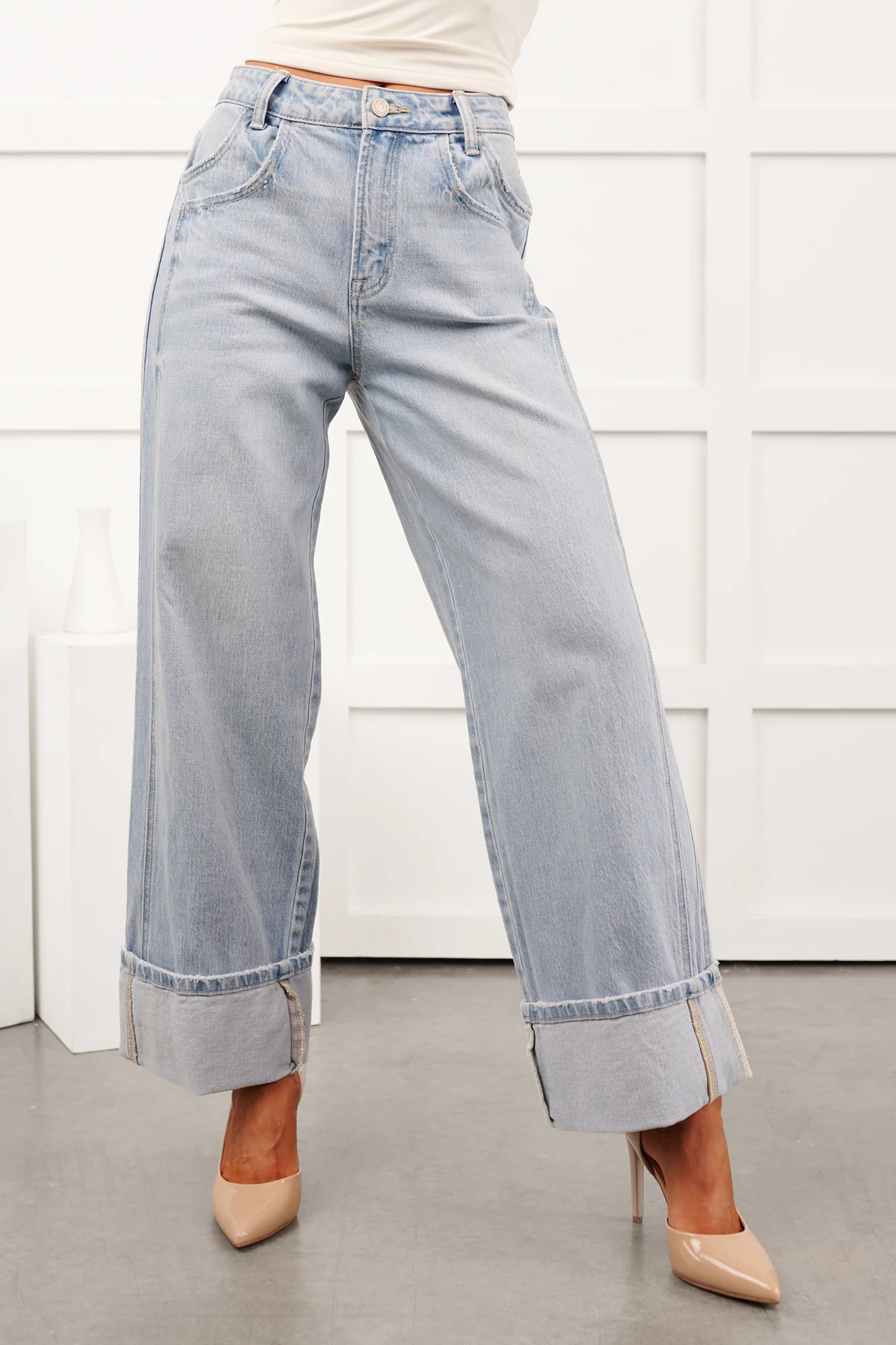 Sidney Vervet High Rise Cuffed Wide Leg Jeans (Streamlined) - Image 3