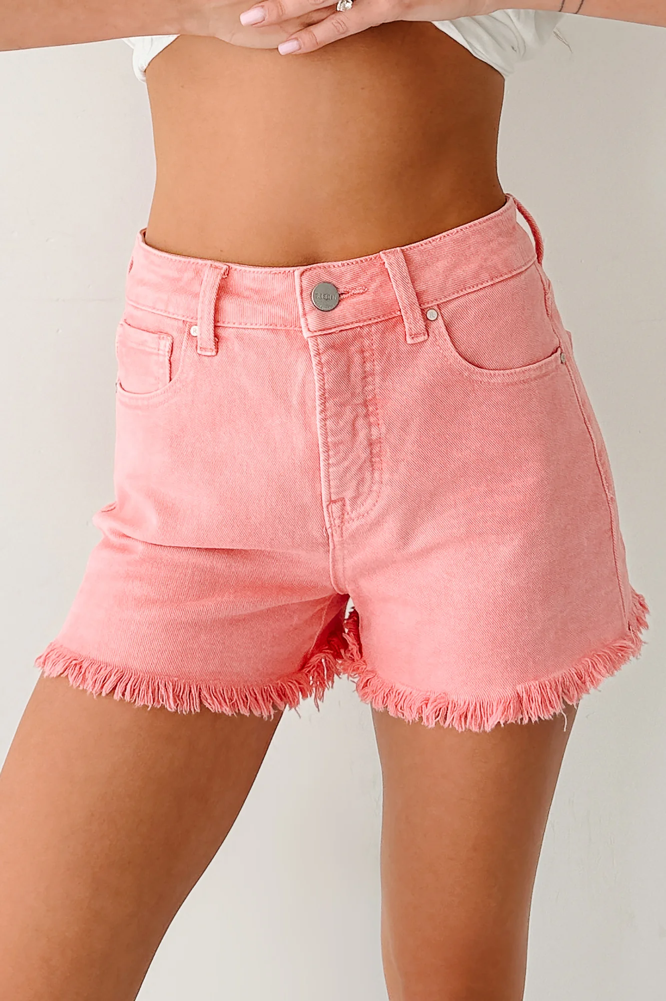 The Journey Continues High Rise Tummy Control Risen Shorts (Flamingo) - Image 2