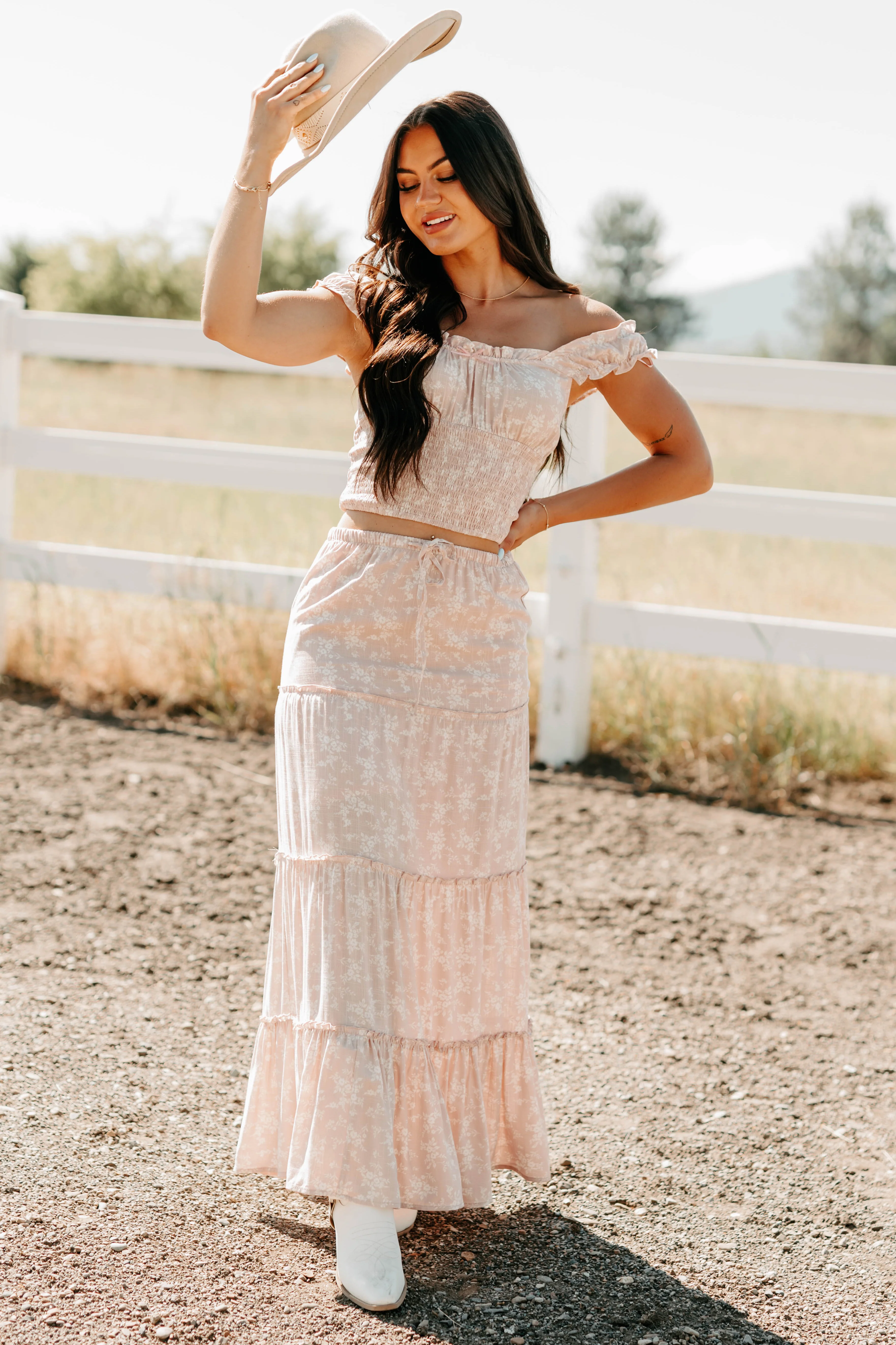Up The Hill Smocked Floral Tank Top (Pink) - Image 7