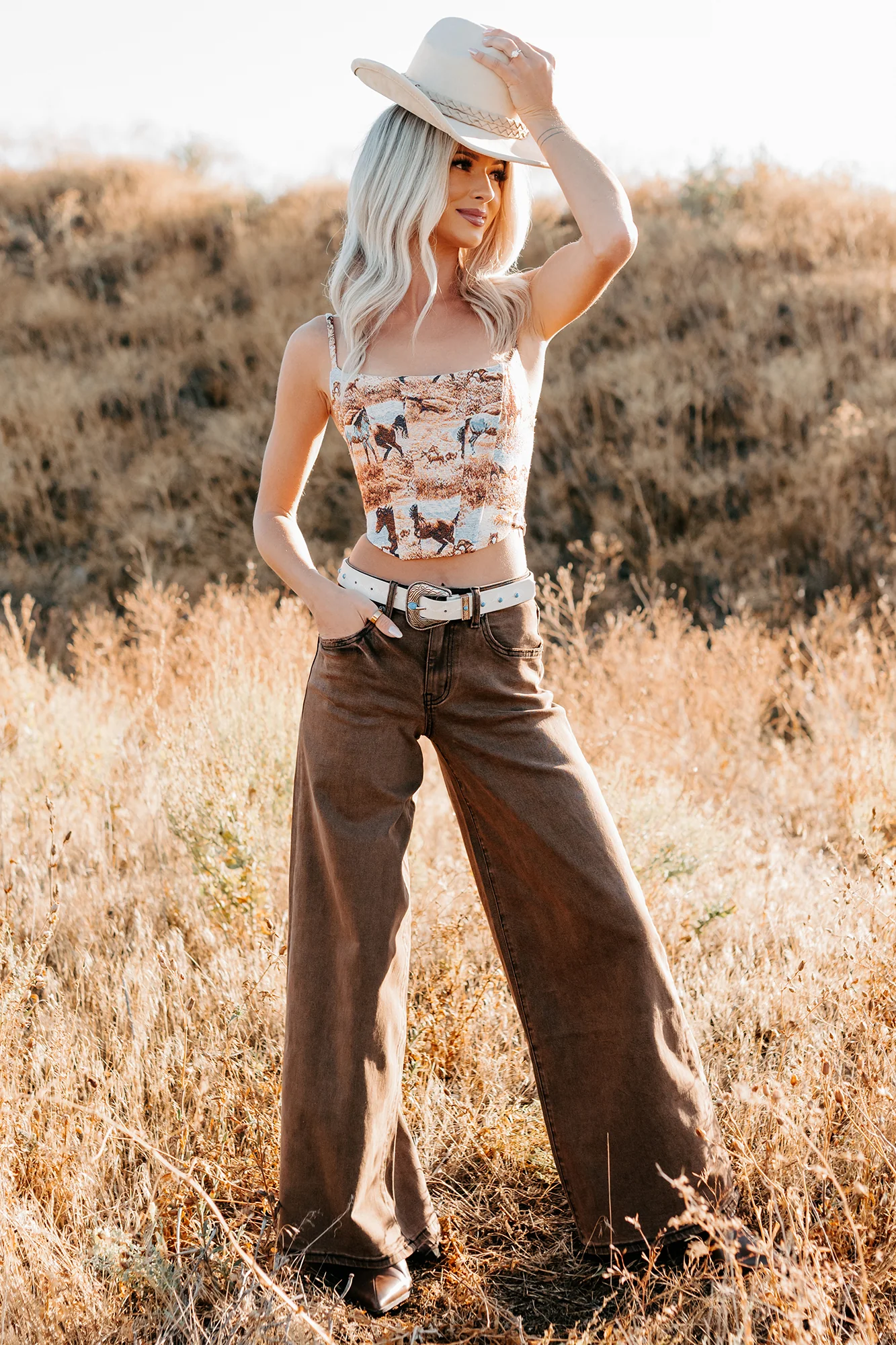 Valencia High Rise Wide Leg Mica Denim Jeans (Antique Bronze) - Image 15