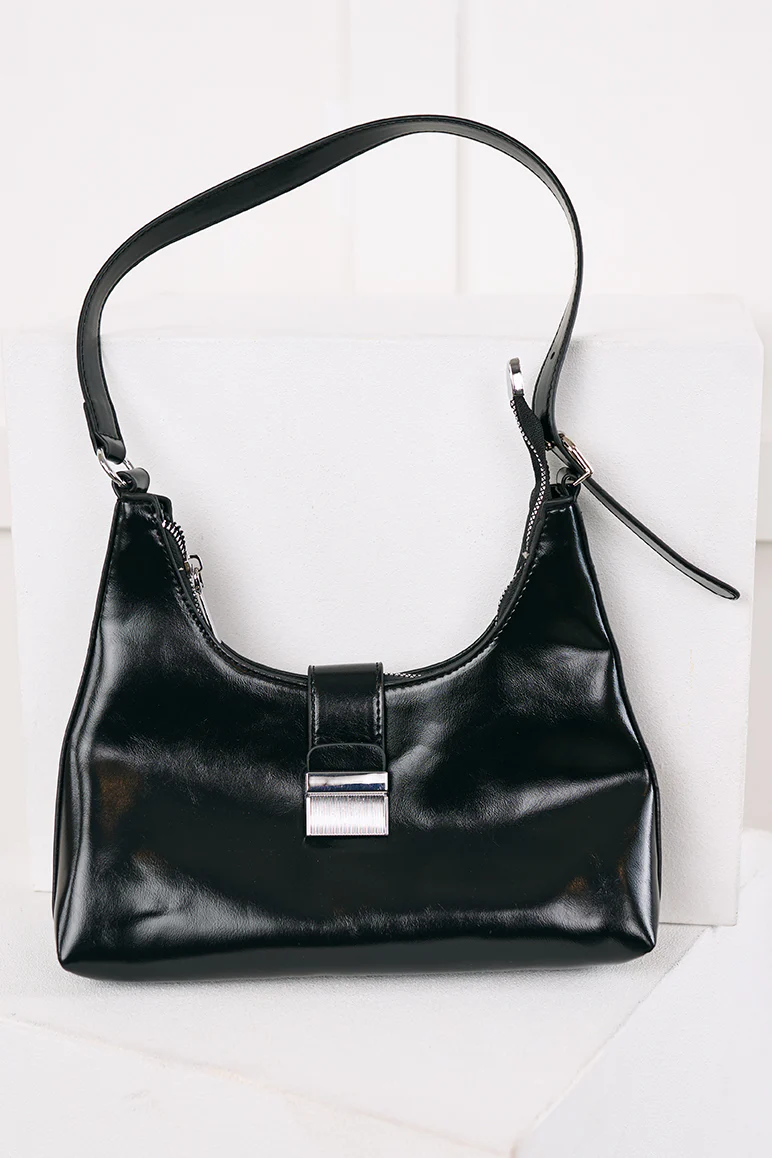 Vogue Visionary Faux Leather Handbag (Black) - Image 2