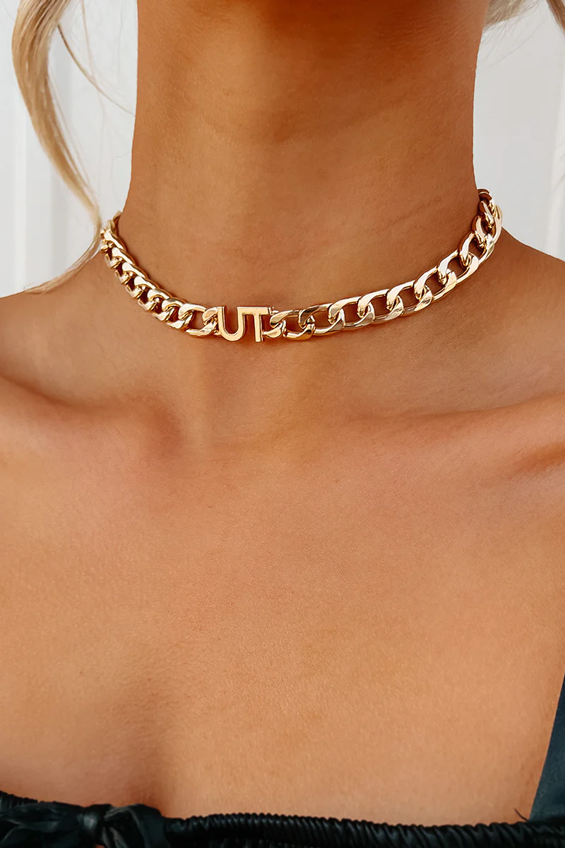 Where I Call Home State Abbreviation Chain Necklace (Gold) - Image 9